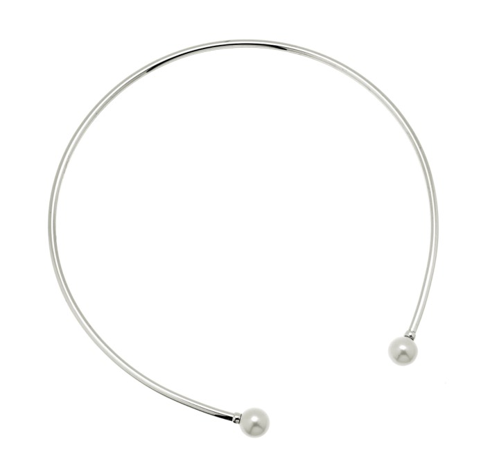 Pearl bangle halsband flex Silver i gruppen Halsband / Silverhalsband hos SCANDINAVIAN JEWELRY DESIGN (1818271001)