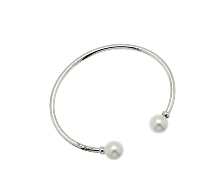 CU JEWELLERY Pearl bangle flex braclet Silver