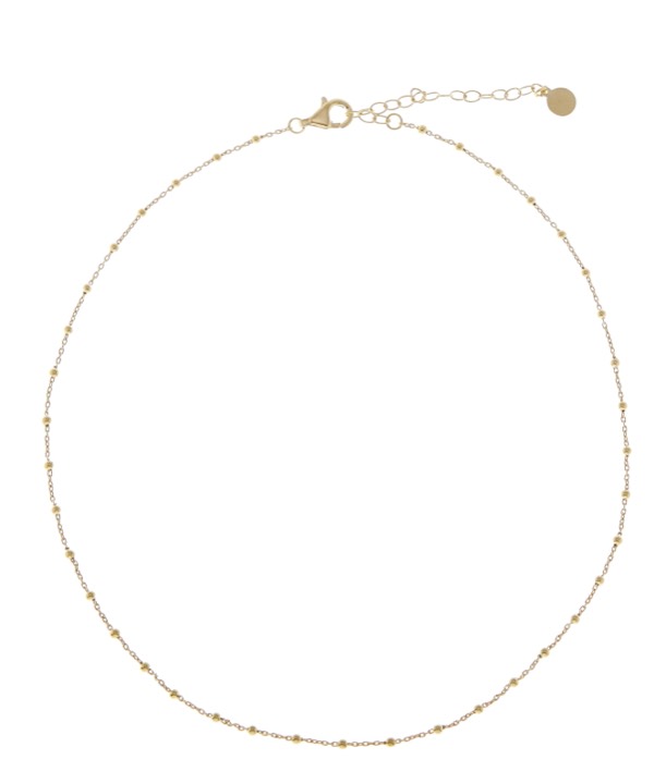 Two beaded halsband - Guld i gruppen Halsband / Guldhalsband hos SCANDINAVIAN JEWELRY DESIGN (1824120001)