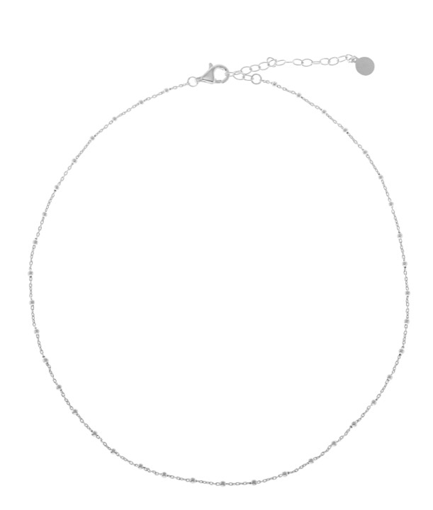 Two beaded halsband - Silver i gruppen Halsband / Silverhalsband hos SCANDINAVIAN JEWELRY DESIGN (1824170001)
