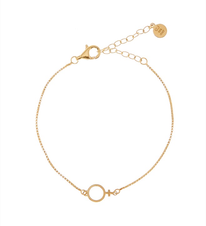 Letters Venus chain brace armband guld i gruppen Armband / Guldarmband hos SCANDINAVIAN JEWELRY DESIGN (1824322001)