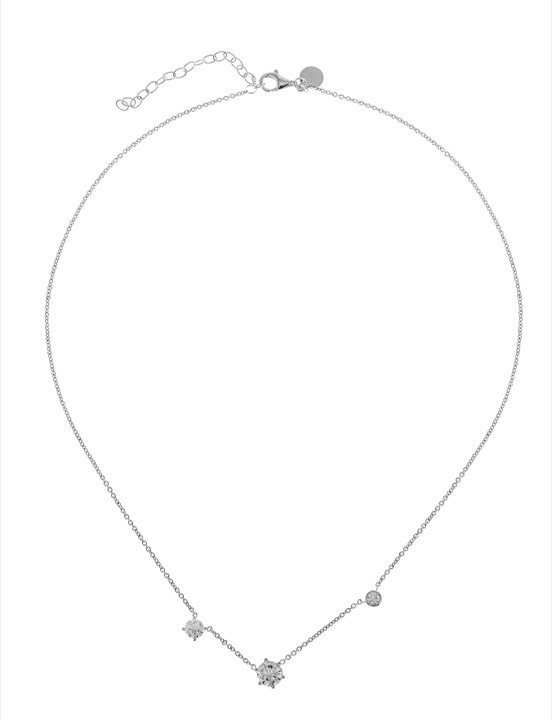 CU JEWELLERY Two Stone halsband – Silver