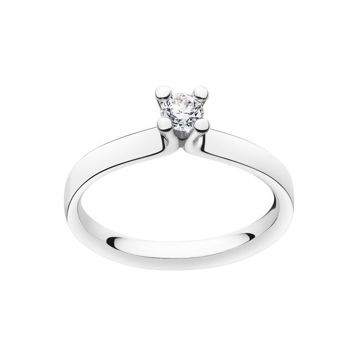 MAGIC SOLITAIRE Ring Diamant 0.20 ct Vitguld i gruppen Ringar / Förlovning & vigselringar hos SCANDINAVIAN JEWELRY DESIGN (20000457)