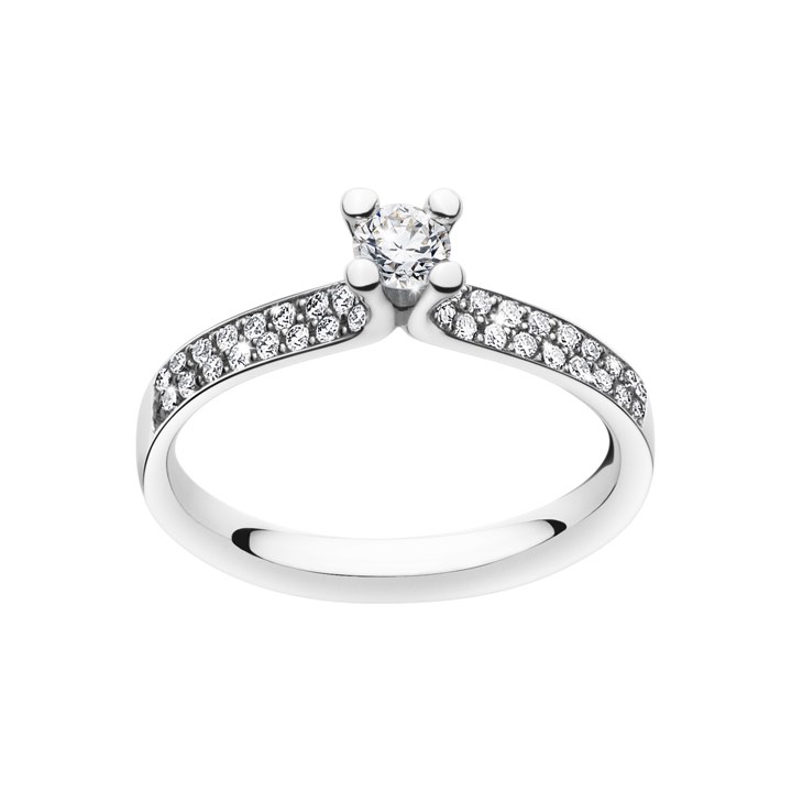 MAGIC SOLITAIRE Ring Diamant PAVÉ 0.33 ct Vitguld i gruppen Ringar / Förlovning & vigselringar hos SCANDINAVIAN JEWELRY DESIGN (20000460)