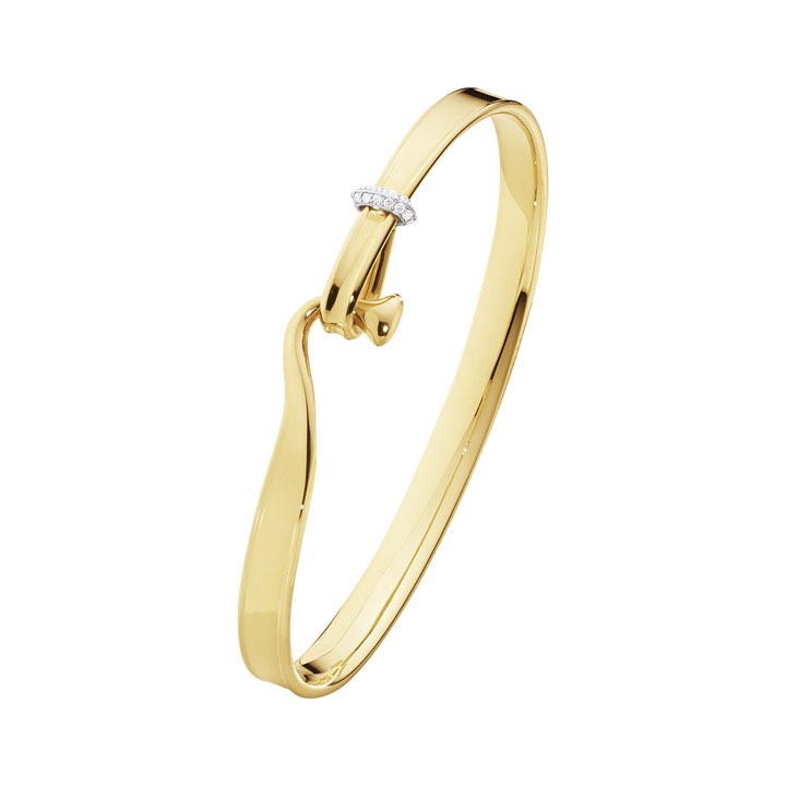 TORUN BANGLE Armband Guld Diamant 0.08 ct Vitguld i gruppen Armband / Armringar hos SCANDINAVIAN JEWELRY DESIGN (20000476)