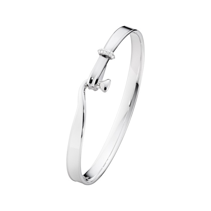 Georg Jensen TORUN BANGLE SILVER DIAMOND 0.08 CT S