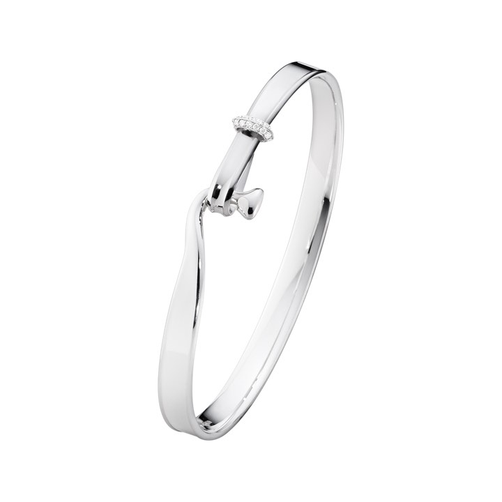 TORUN BANGLE Armband Diamant 0.08 ct Silver i gruppen Armband / Armringar hos SCANDINAVIAN JEWELRY DESIGN (20000547)
