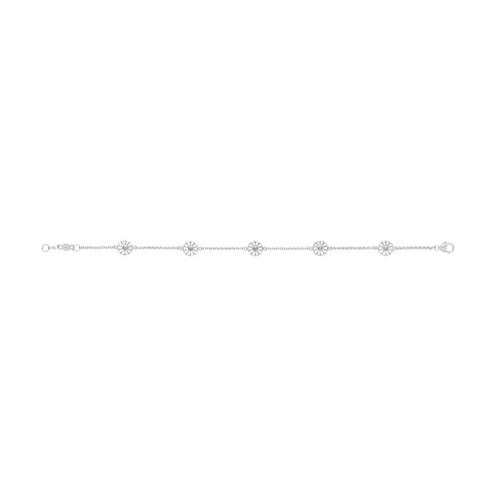 DAISY Armband Silver RH WHITE ENAMEL 5X7 MM DAISY 18.5 cm i gruppen Armband / Silverarmband hos SCANDINAVIAN JEWELRY DESIGN (20000725)