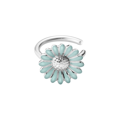 DAISY SMALL EAR CUFF (Silver) BLUE ENAMEL