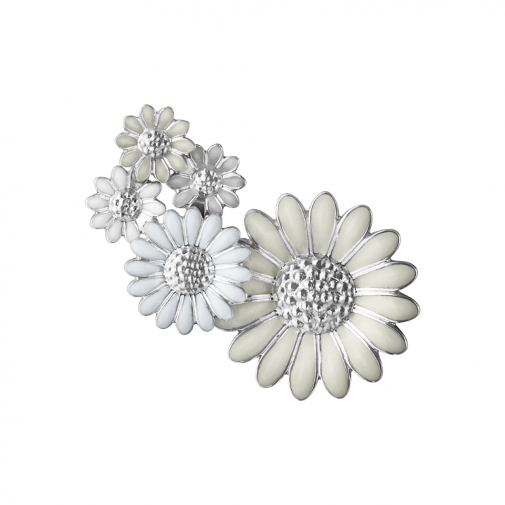 DAISY MEDIUM EAR CUFF (Silver) WHITE ENAMEL Vänster