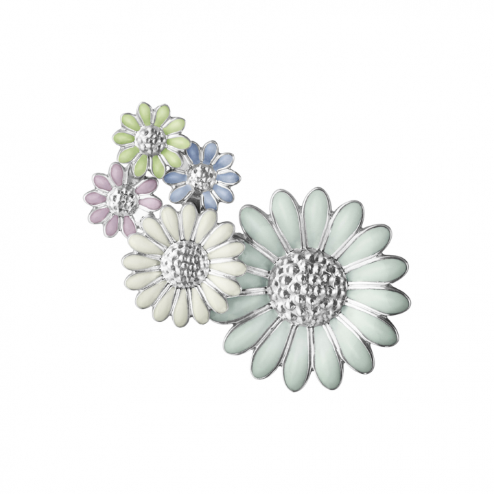 DAISY MEDIUM EAR CUFF (Silver) MULTI COLOUR ENAMEL Vänster