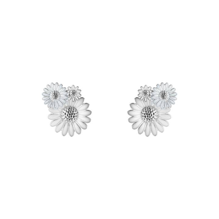 DAISY LARGE Studs/Örhänge SILVER WHITE ENAMEL