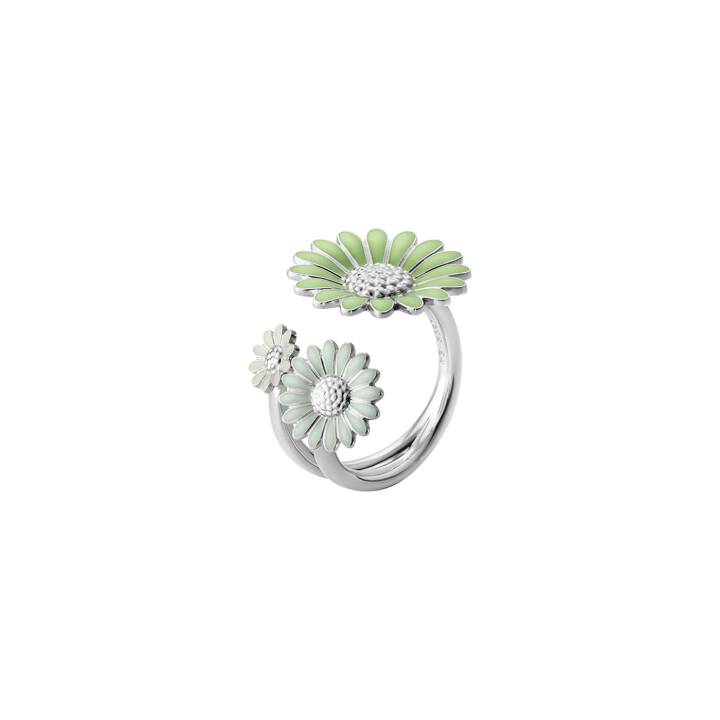 Georg Jensen DAISY FLOWER RING SILVER GREEN ENAMEL