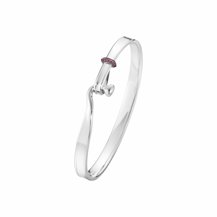 TORUN BANGLE Armband Rosa safirer Silver i gruppen Armband / Stela armband hos SCANDINAVIAN JEWELRY DESIGN (20001334)