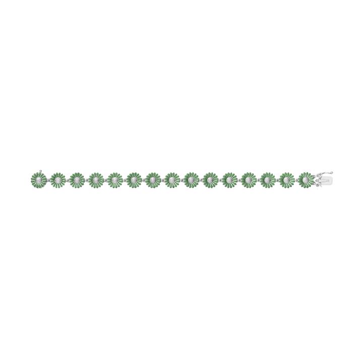 DAISY Armband SILVER VIVID GREEN ENAMEL SM