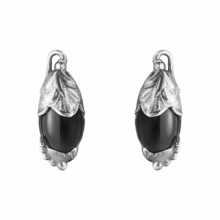 2024 HERITAGE EAR CLIPS SILVER BLACK ONYX