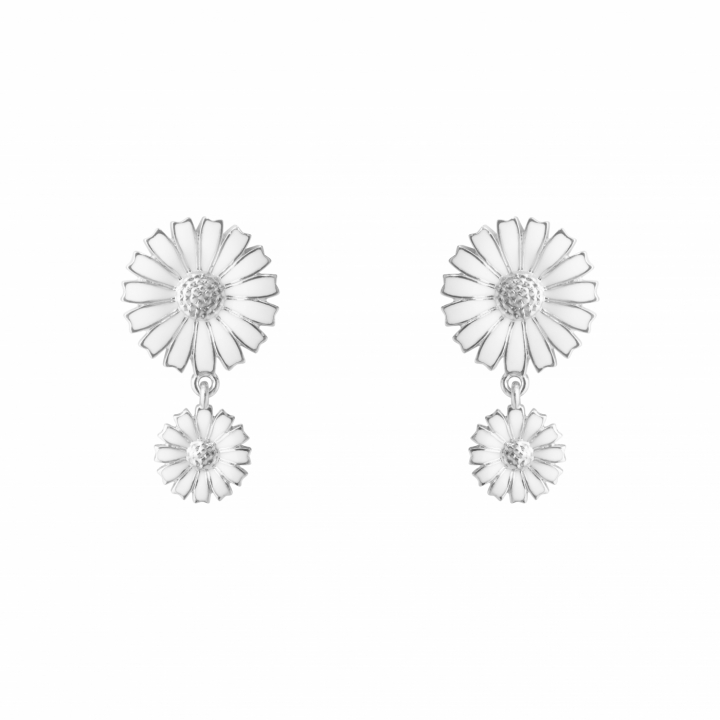 Georg Jensen DAISY DB EARRING SI RH WHITE