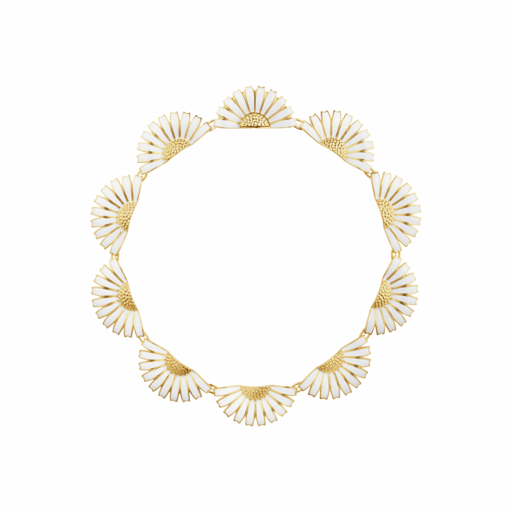 DAISY HLF NECK Silver/Gold WHI ML i gruppen Halsband / Guldhalsband hos SCANDINAVIAN JEWELRY DESIGN (2000155400ML)
