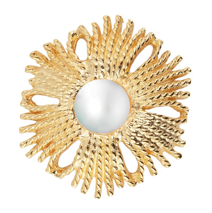 Gatsby Pearl brosch/pendant Guld i gruppen Halsband / Guldhalsband hos SCANDINAVIAN JEWELRY DESIGN (2017021001)