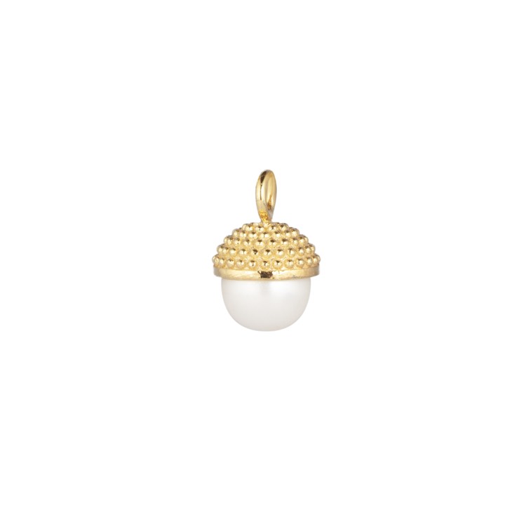 CU JEWELLERY Letters Pearl bubble pendant Guld