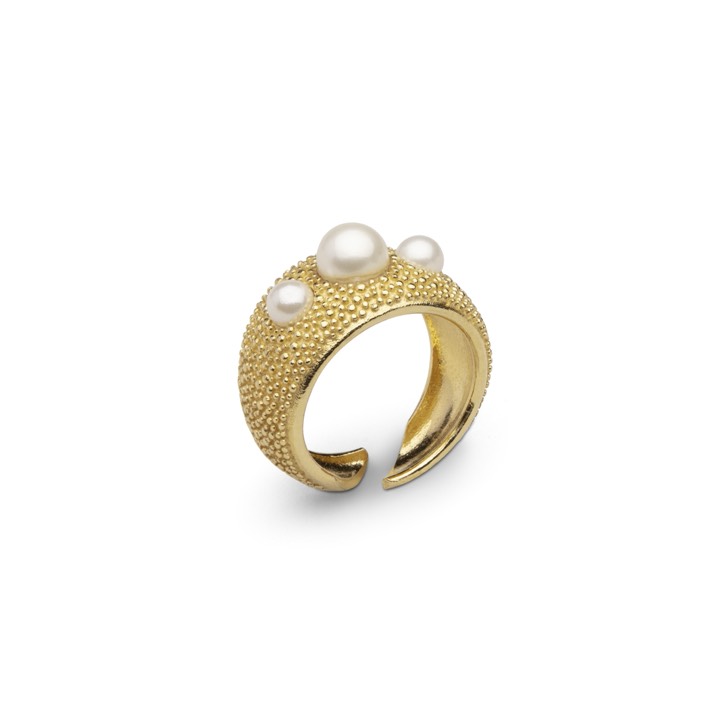 Pearl bubble ring guld 17,5