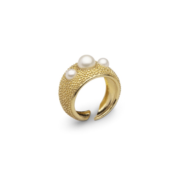 CU JEWELLERY Pearl bubble ring guld 18,5