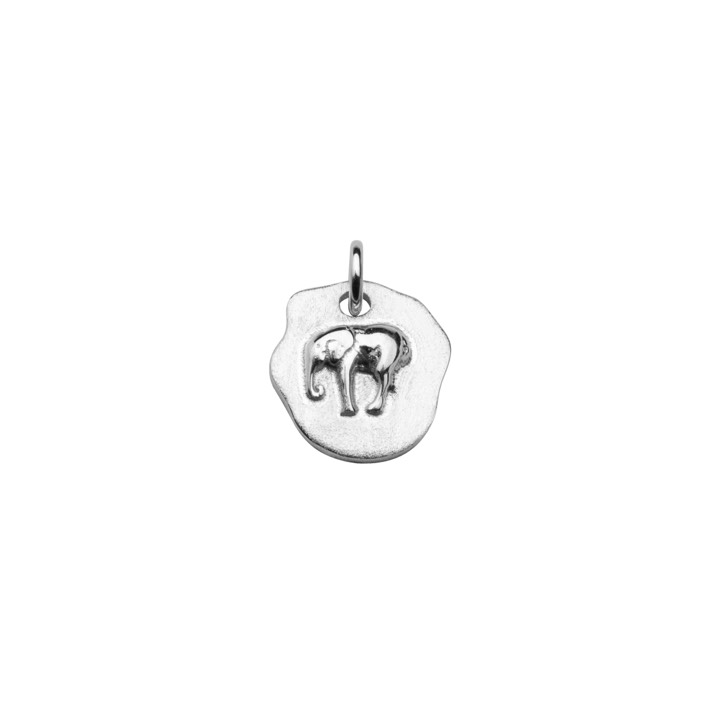 CU JEWELLERY Letters elephant pendant Silver