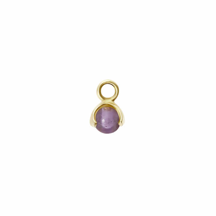 CU JEWELLERY Letters stone 2 amethyst pend guld