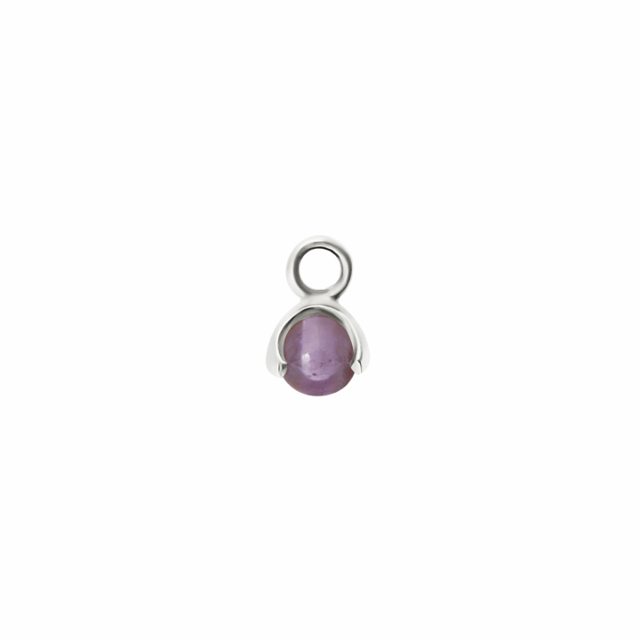 CU JEWELLERY Letters stone 2 amethyst pend silver