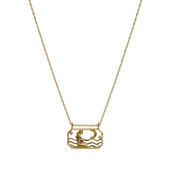 Maanesten Zodiac jungfrun halsband (guld) 45 cm