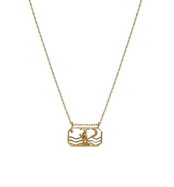 Zodiac stenbocken halsband (guld) 45 cm i gruppen Halsband / Guldhalsband hos SCANDINAVIAN JEWELRY DESIGN (2583a)