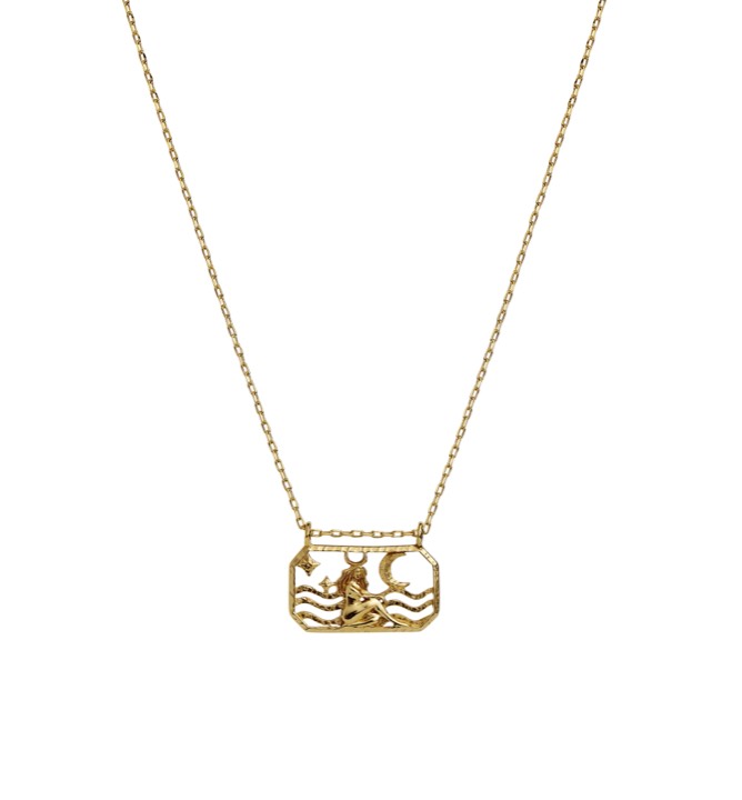 Zodiac oxen halsband (guld) 45 cm i gruppen Halsband / Guldhalsband hos SCANDINAVIAN JEWELRY DESIGN (2585a)