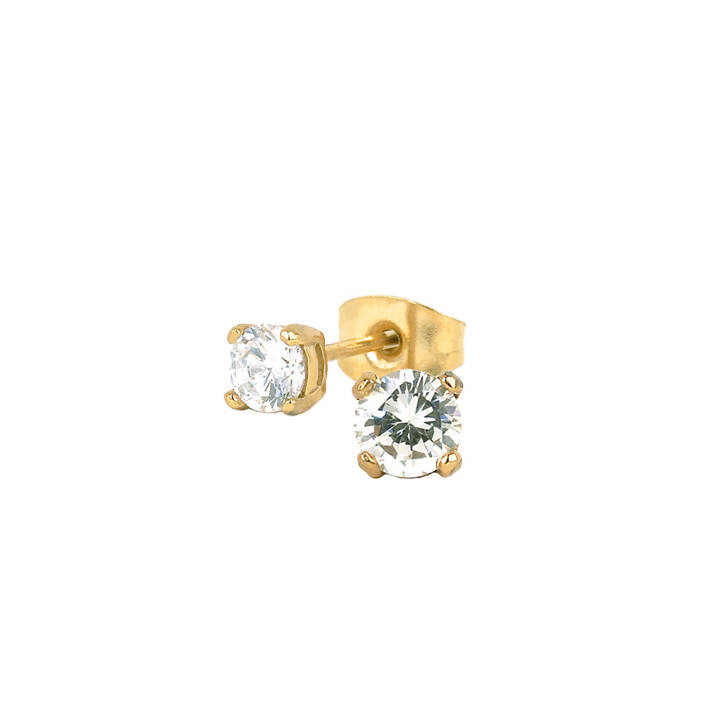 IDA 4 mm örhänge Guld/Kristall i gruppen Örhängen / Guldörhängen hos SCANDINAVIAN JEWELRY DESIGN (351475)