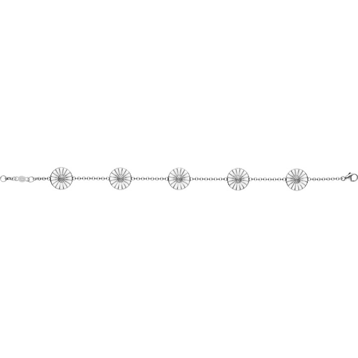 DAISY Armband Silver RH WHITE ENAMEL 5X11 MM DAISY 18.5 cm i gruppen Armband / Silverarmband hos SCANDINAVIAN JEWELRY DESIGN (3530911)