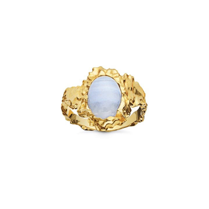 Maanesten Goddess ring Blonde Agat (guld)