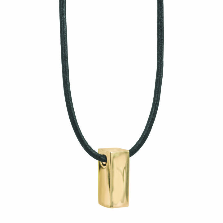 TIM Leather halsband Guld i gruppen Halsband / Guldhalsband hos SCANDINAVIAN JEWELRY DESIGN (365281)
