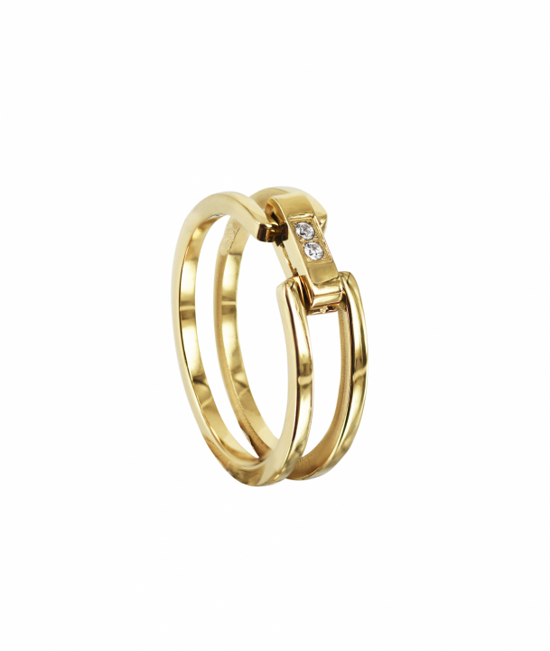 astrid&agnes CHERRIE Crystal S Ring Guld