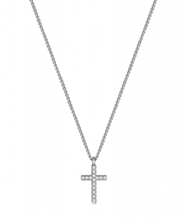 CROSS Crystal Halsband Stål i gruppen Halsband / Silverhalsband hos SCANDINAVIAN JEWELRY DESIGN (373910)