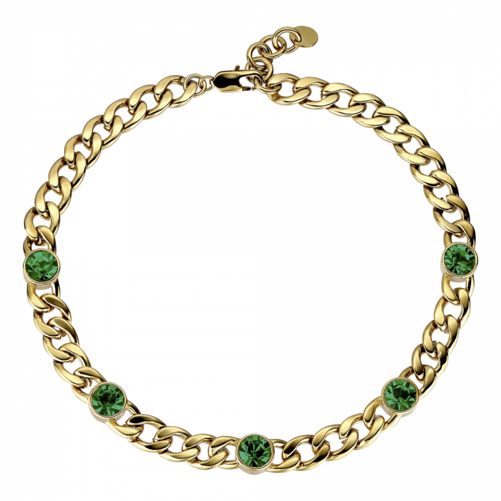 DYRBERG/KERN ANGELINA Guld EMERALD GREEN Halsband