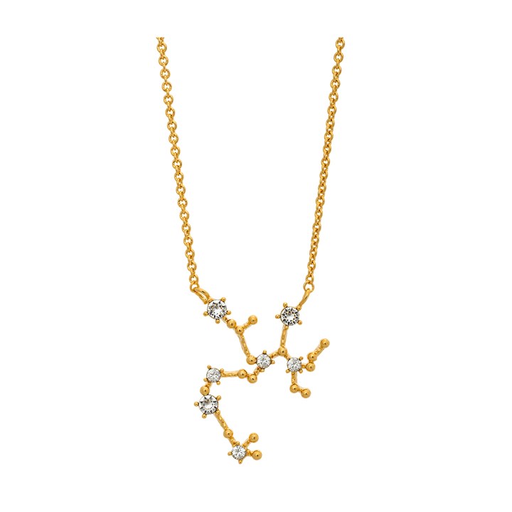 Sagittarius (Skytten) star sign halsband – Crystal (guld)
