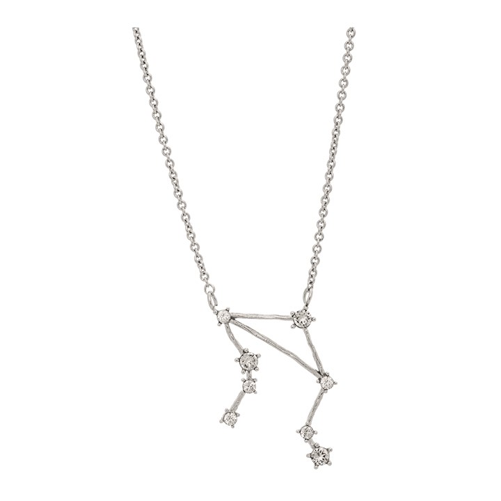 Libra (Vågen) star sign halsband – Crystal (silver)