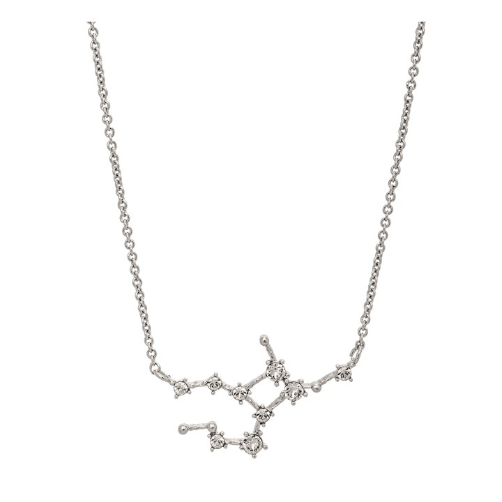 Virgo (Jungfrun) star sign halsband – Crystal (silver)