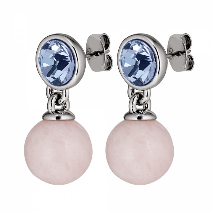 NAOMI Silver LIGHT BLUE/ROSE i gruppen Örhängen / Silverörhängen hos SCANDINAVIAN JEWELRY DESIGN (440028)