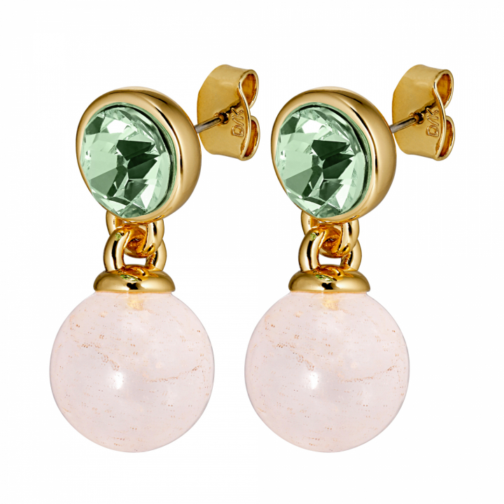 NAOMI Guld L. GREEN/ROSE i gruppen Örhängen / Guldörhängen hos SCANDINAVIAN JEWELRY DESIGN (440029)