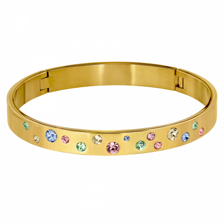 CLARE 2 Guld PASTEL MULTI i gruppen Armband / Guldarmband hos SCANDINAVIAN JEWELRY DESIGN (440142)