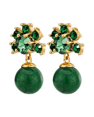 VERONICA SG EMERALD GREEN Örhänge Guld i gruppen Örhängen / Guldörhängen hos SCANDINAVIAN JEWELRY DESIGN (450110)