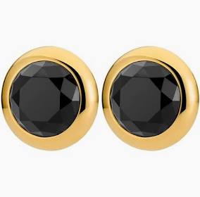 RIVOLI SG BLACK Örhänge Guld i gruppen Örhängen / Guldörhängen hos SCANDINAVIAN JEWELRY DESIGN (450128)