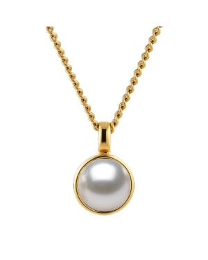 ETTE SG WHITE PEARL Halsband Guld i gruppen Halsband / Guldhalsband hos SCANDINAVIAN JEWELRY DESIGN (460090)