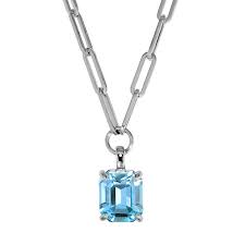OCTA SS AQUA Halsband Silver i gruppen Halsband / Silverhalsband hos SCANDINAVIAN JEWELRY DESIGN (460531)