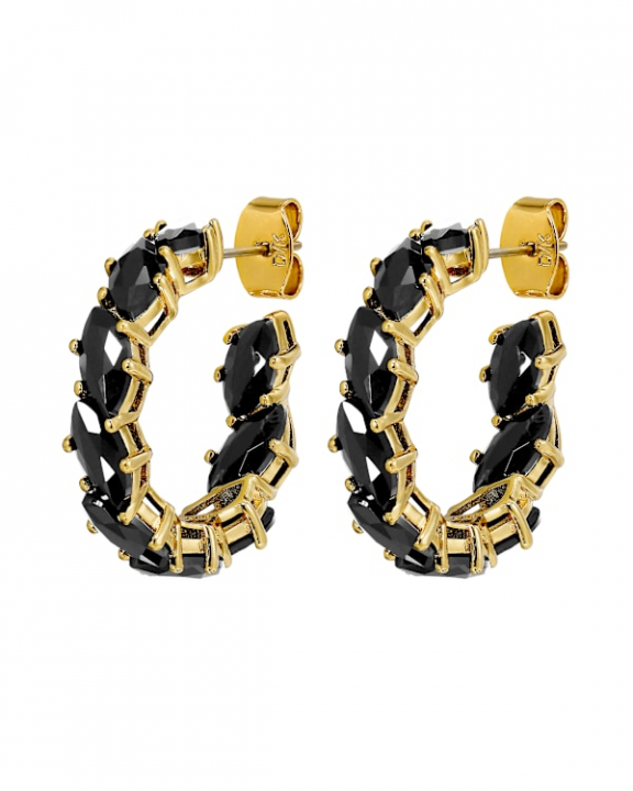 TAMARIN BLACK Örhängen Guld i gruppen Örhängen / Guldörhängen hos SCANDINAVIAN JEWELRY DESIGN (470016)
